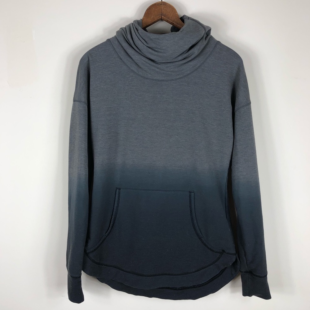 Calia | Gray Black Ombré Cowl Hoodie Sweatshirt